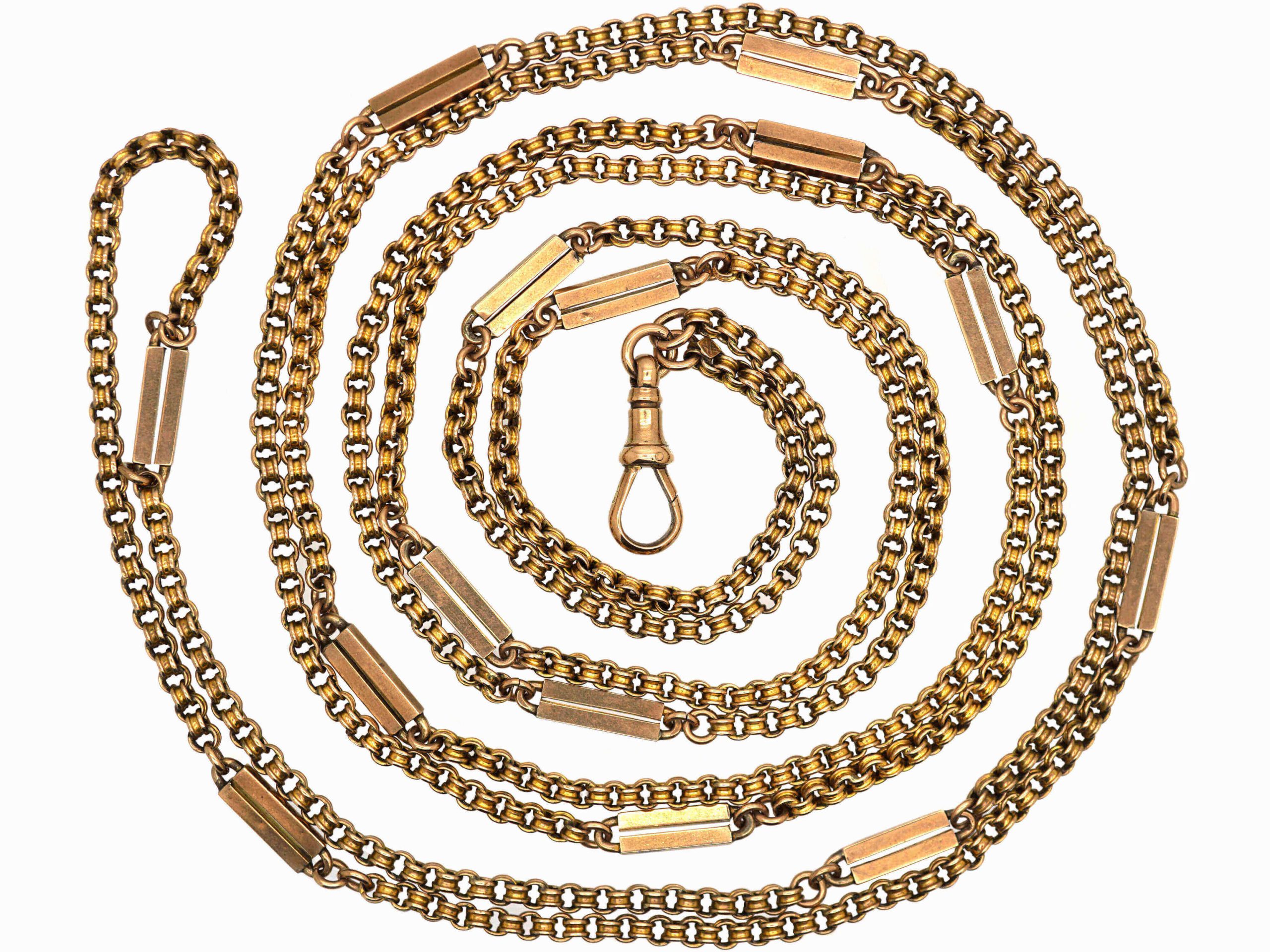 9ct Gold Victorian Guard Chain (672F) The Antique Jewellery Company