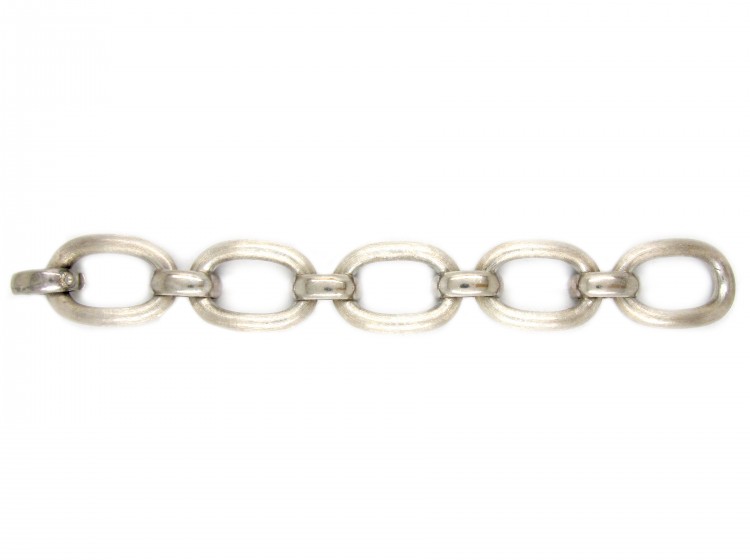 Silver Large Circle Link Bracelet