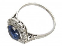 Art Deco Sapphire & Diamond Catherine Wheel Design Ring