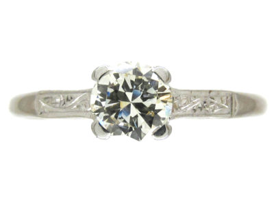 18ct White Gold & Platinum Diamond Solitaire Ring