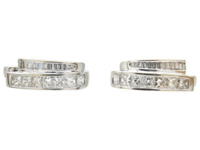 Double Hoop Diamond Earrings