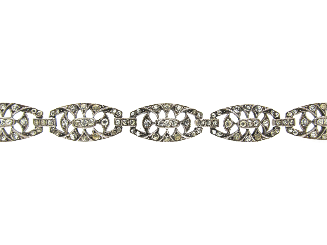 Silver & Paste Art Deco Bracelet (690F) | The Antique Jewellery Company