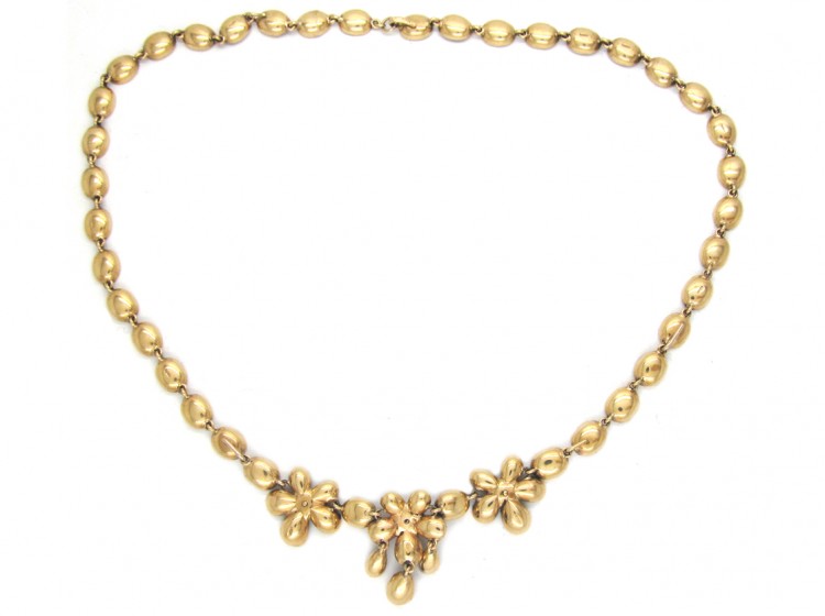 Flat Cut Garnet & Gold Edwardian Necklace