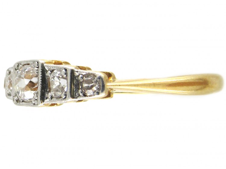 Five Stone Diamond Art Deco Ring