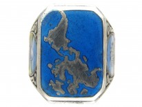 South & North American Indian Silver & Enamel Ring