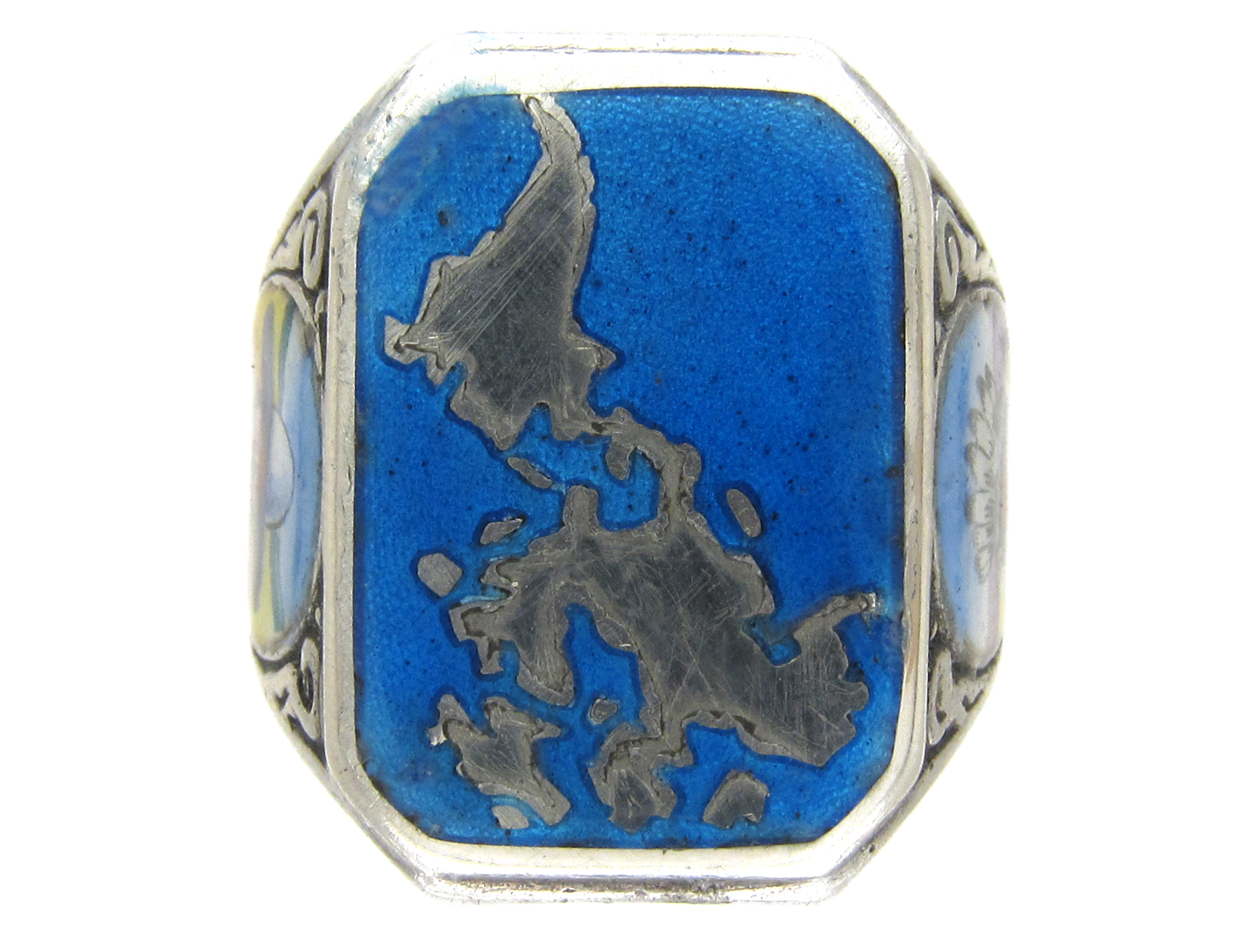 South & North American Indian Silver & Enamel Ring (545F) | The Antique ...