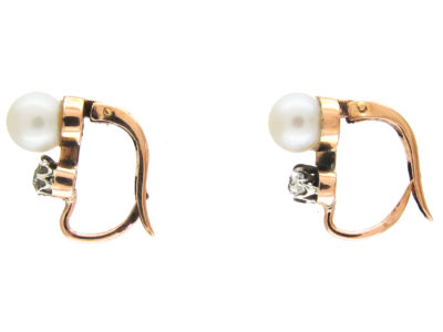 Edwardian Pearl & Diamond Earrings