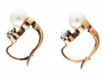 Edwardian Pearl & Diamond Earrings