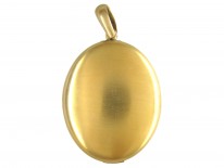 Victorian 18ct Gold Diamond Set Oval Locket in Original Case