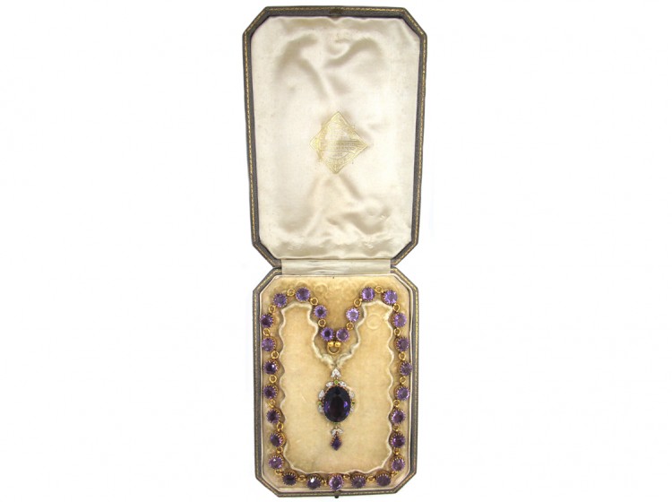 18ct Gold Suffragette Necklace & Pendant in Original Case