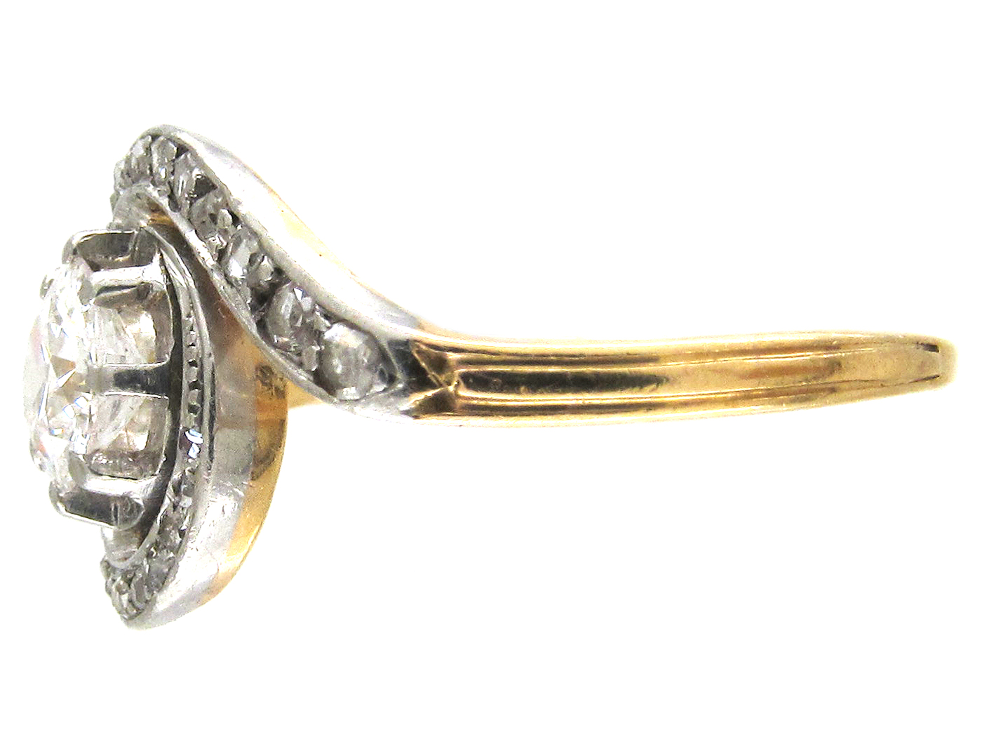 Art Nouveau Diamond Twist Ring (727F) | The Antique Jewellery Company