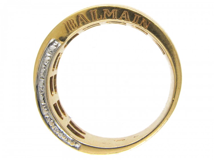 18ct Gold & Diamond Twisted Band Ring by Balmain