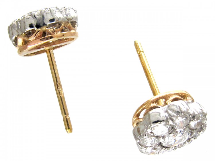 Edwardian Diamond Cluster Earrings