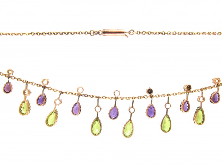 9ct Gold Suffragette Necklace (B/OJ) | The Antique Jewellery Company