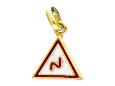 18ct Gold Vintage Traffic Sign Charm