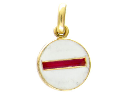 18ct Gold Vintage Traffic Sign Charm