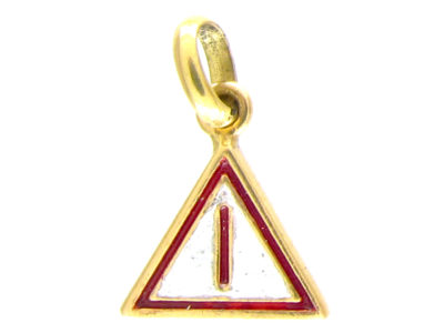 18ct Gold Vintage Traffic Sign Charm