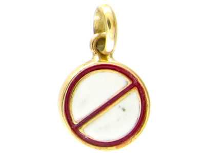 18ct Gold Vintage Traffic Sign Charm