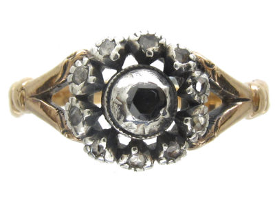 Georgian Rose Diamond Cluster Ring