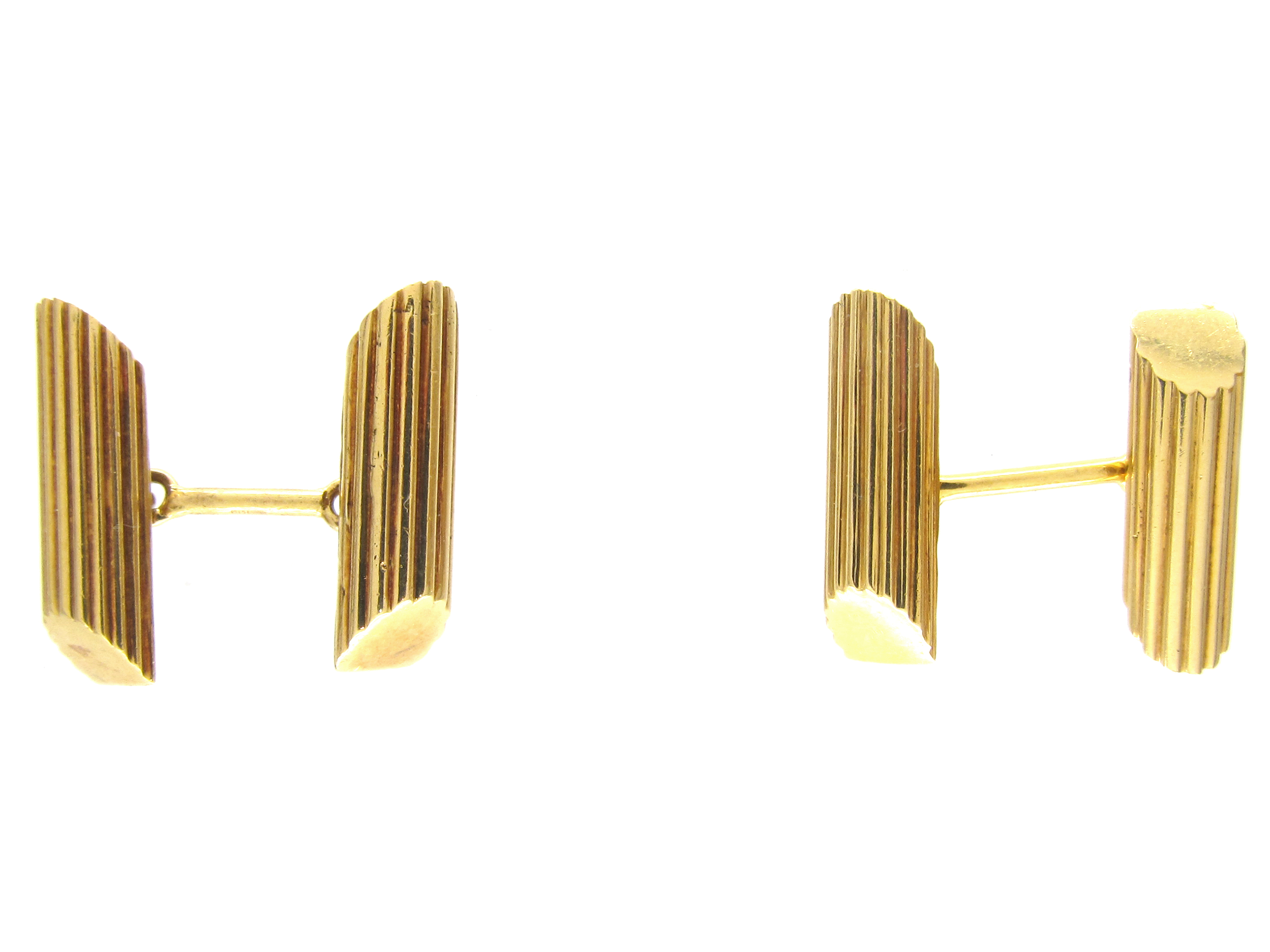 18ct Gold Bark Cufflinks (324E) | The Antique Jewellery Company