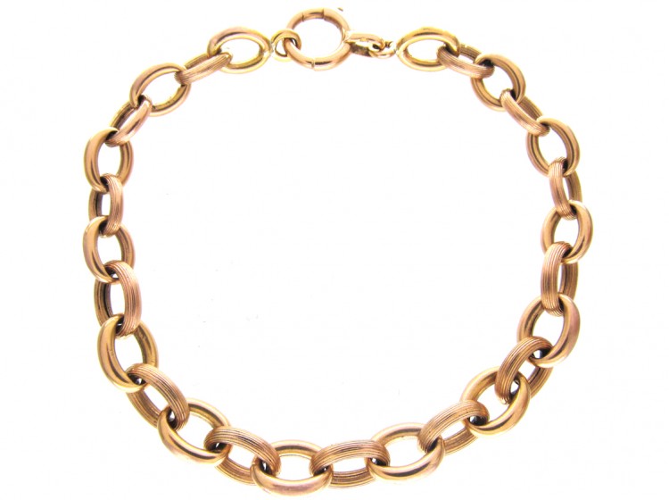 Edwardian 18ct Gold Curb Link Bracelet
