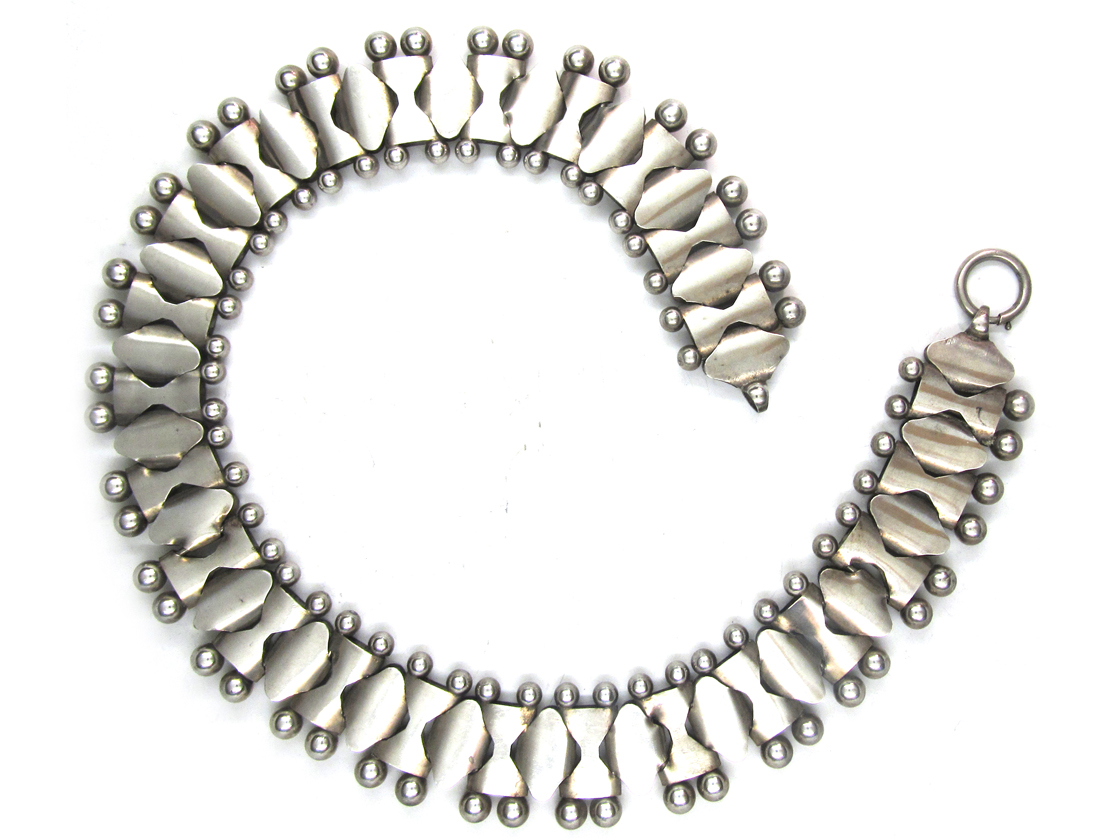 Victorian Wide Silver Collar (357D) | The Antique Jewellery Company