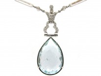 Aquamarine & Diamond Articulated Pendant on Chain