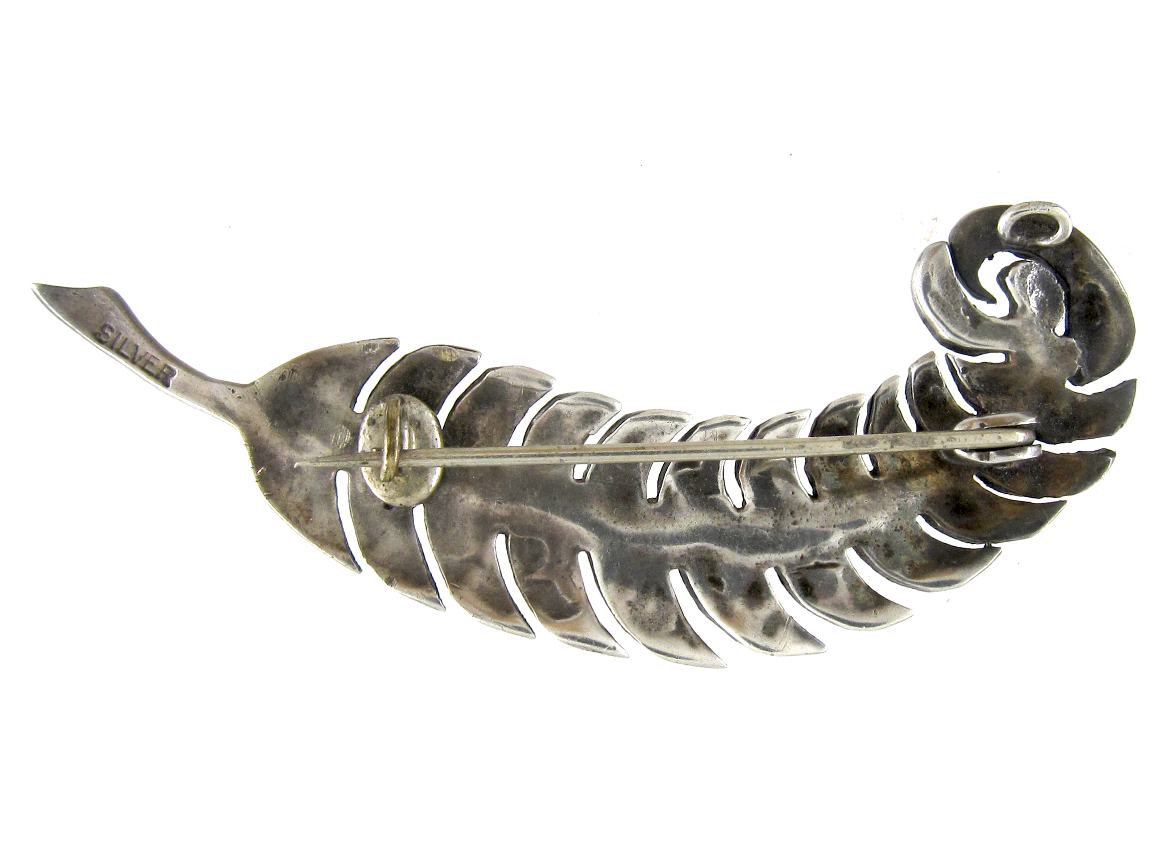 Deco feather brooch