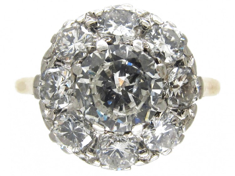 Large Edwardian Diamond Cluster Ring