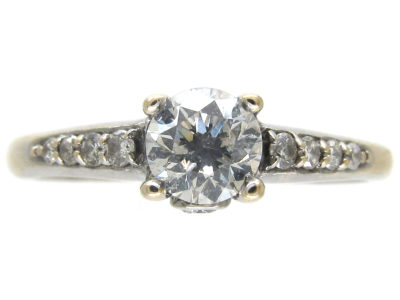 Diamond Solitaire Ring with Diamond Shoulders