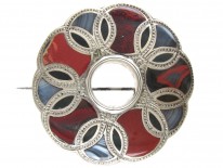 Victorian Scottish Overlapping Circles Silver Brooch