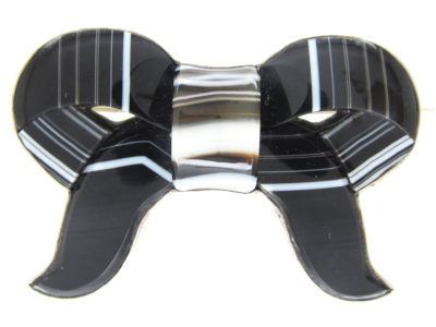 Victorian Scottish Banded Sardonyx Bow Brooch