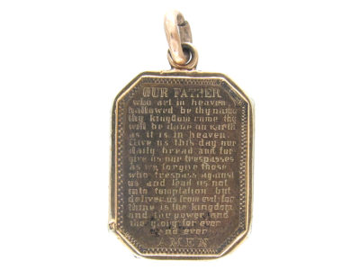 The Lord’s Prayer 9ct Gold Victorian Pendant