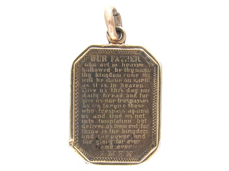 The Lord's Prayer 9ct Gold Victorian Pendant
