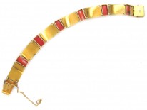Art Deco 18ct Gold & Coral Bracelet