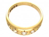 Victorian 18ct Gold Five Stone Diamond Gypsy Ring