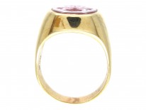 14ct Gold & Carnelian Crested Intaglio Signet Ring