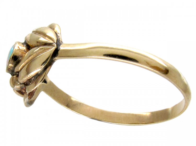 Art Nouveau 15ct Gold & Opal Ring
