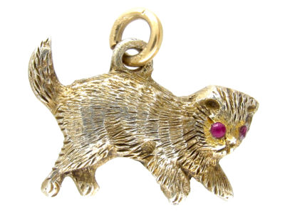 Silver Gilt Cat Charm