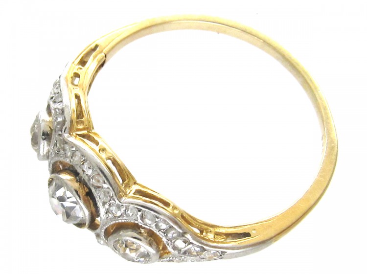 Edwardian Old Mine Cut & Rose Cut Diamond Ring