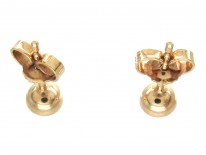 Diamond & 18ct Gold Rub Over Set Stud Earrings
