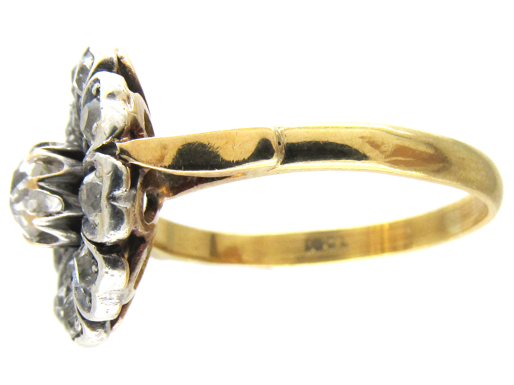 Edwardian Diamond Flower Cluster Ring (846F) | The Antique Jewellery ...