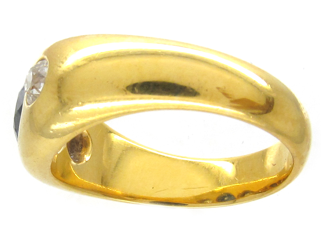 Victorian 18ct Gold Rub over Set Sapphire & Diamond Ring (841F) | The ...