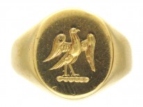 18ct Gold Signet Ring with Eagle Intaglio