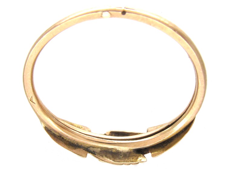 Gold Georgian Opening Hands Fede Gimmel Ring