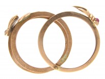 Georgian 15ct Gold Opening Fede Ring