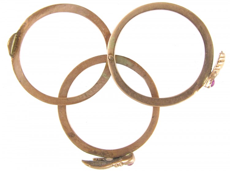 Georgian 15ct Gold Opening Fede Ring