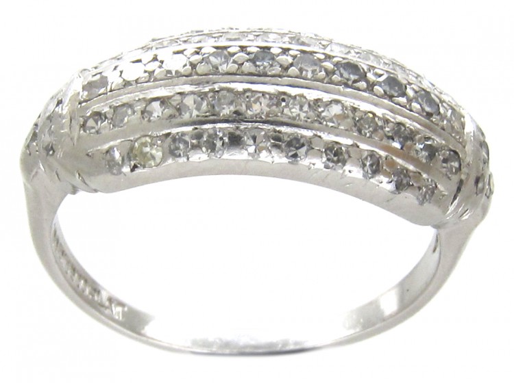 Edwardian Platinum & Diamond Set Five Line Ring
