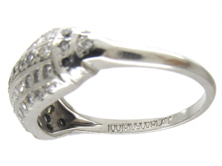 Edwardian Platinum & Diamond Set Five Line Ring