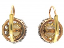 Edwardian Natural Pearl & Diamond Cluster Earrings